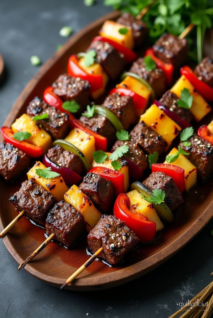🔥 Asian Flank Steak Skewers _ Quick…
